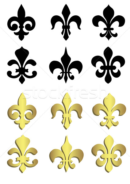 Fleur de lis in black and gold Stock photo © PiXXart