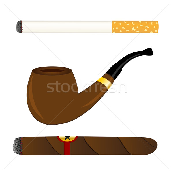 Cigarrillo tubería cigarro humo relajarse antiguos Foto stock © PiXXart