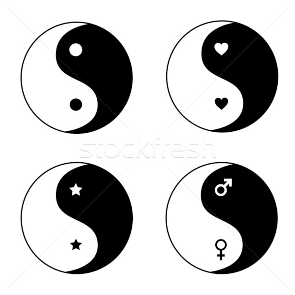 Set of ying yang symbols Stock photo © PiXXart