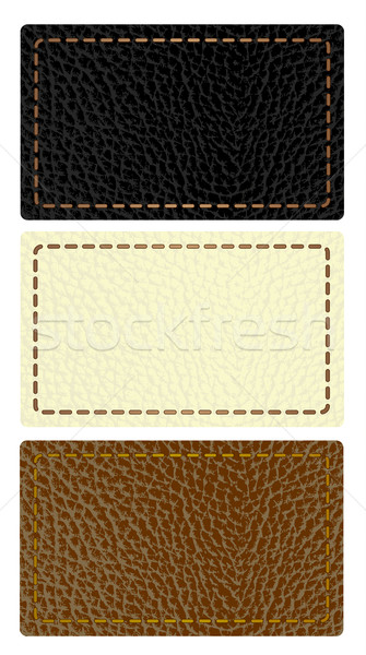 Set of leather labels Stock photo © PiXXart