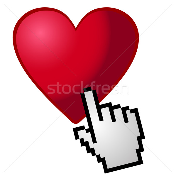 Internet namoro mão coração teia e-mail Foto stock © PiXXart