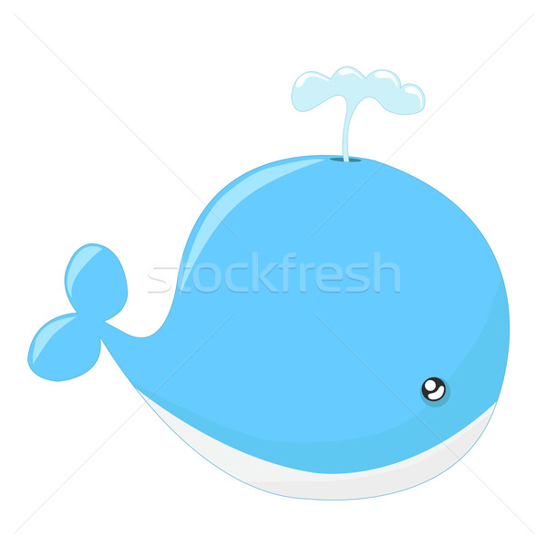 Stockfoto: Cute · walvis · cartoon · water · zee · leuk