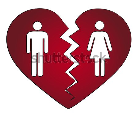 Pareja divorciado amor hombre rojo silueta Foto stock © PiXXart