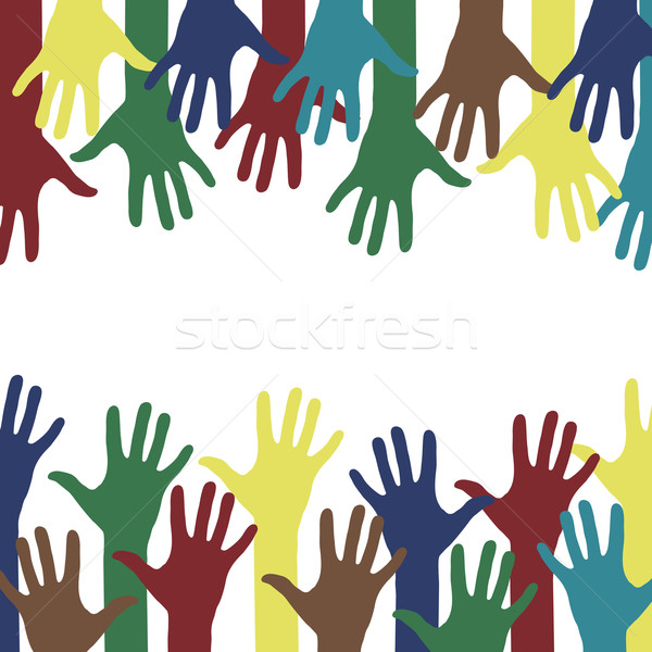 Ręce tłum grupy komunikacji biały ramię Zdjęcia stock © PiXXart