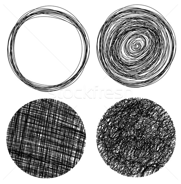 Zdjęcia stock: Grunge · circles · pióro · ramki · sztuki