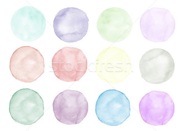 Stock photo: Colorful round watercolor stains