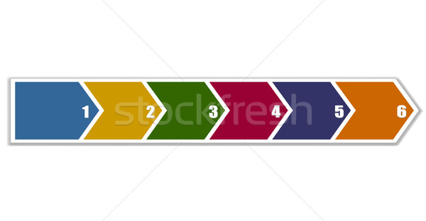 Stock photo: Arrow banner in six steps