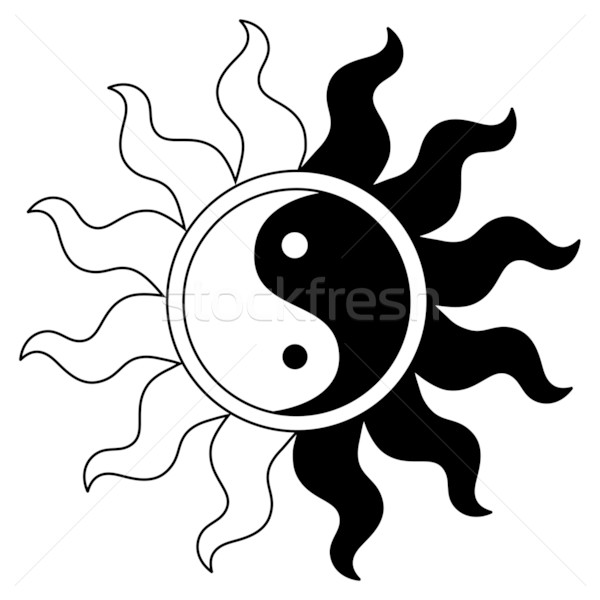 Ying yang symbol in sun Stock photo © PiXXart