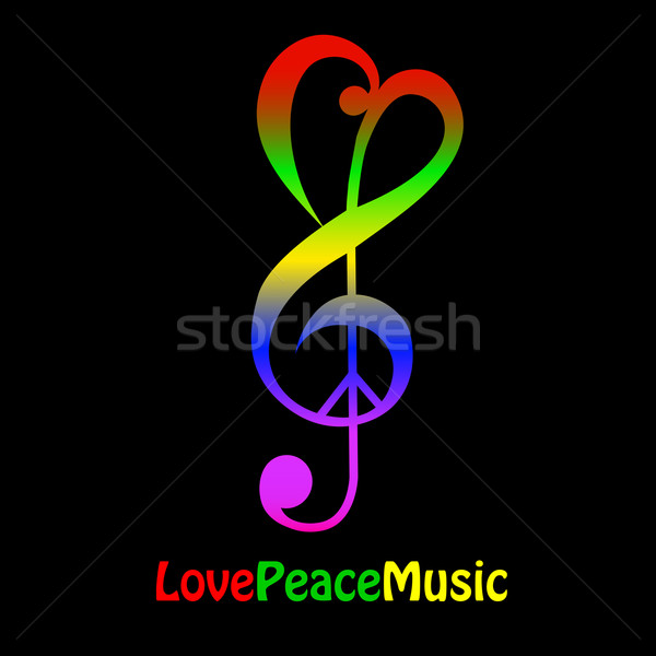 Szeretet béke zene szív terv háttér Stock fotó © PiXXart