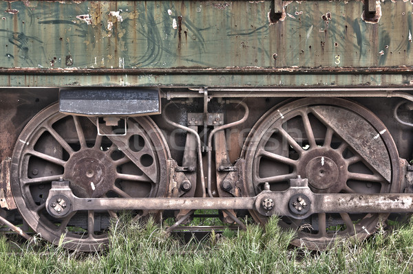 Rusty wheels of abandoned train Stock photo © PiXXart