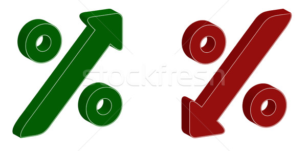 3D pourcentage symbole up vers le bas flèche [[stock_photo]] © PiXXart