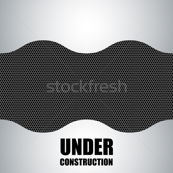 under construction background with chrome metal grid design, vec Stock photo © place4design