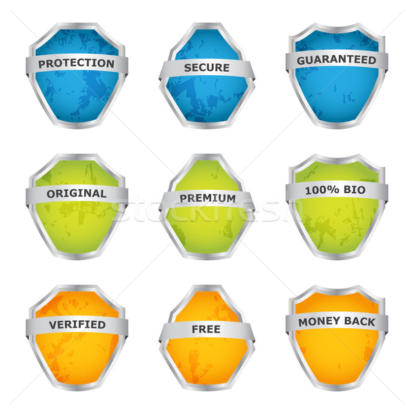 colorful guarantee label shields Stock photo © place4design