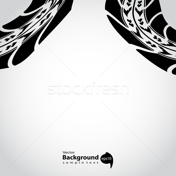 grunge black tire track on white background Stock photo © place4design