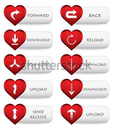 Set of four banners with red hearts, Valentine's Day design Stock photo © place4design