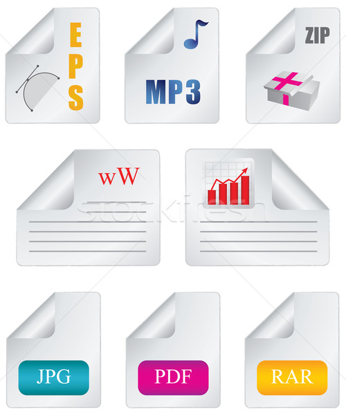 Document icon file extension Stock photo © place4design