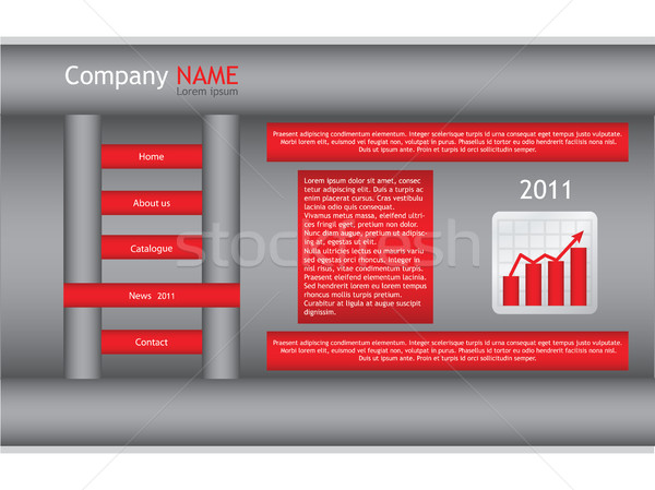 Red web site template Stock photo © place4design