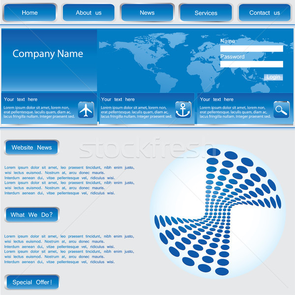 vector web template - blue vector Stock photo © place4design