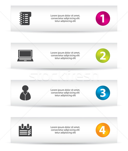 vector banners with special office icons Stock photo © place4design