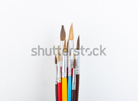 colorful paint brushes,school supplies,special artistic equipmen Stock photo © place4design