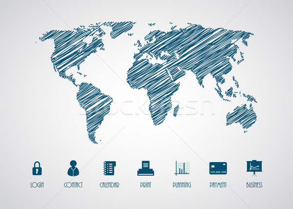 Vector hartă special schiţă proiect birou Imagine de stoc © place4design