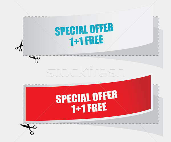 1+1 free labels - vector Stock photo © place4design