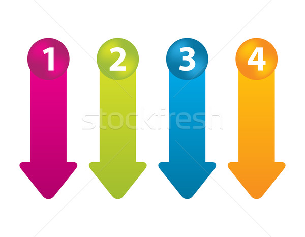 special arrow stickers set with numbered buttons Stock photo © place4design