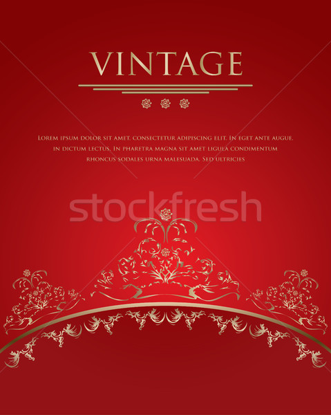 Vintage vermelho vetor flor amor natureza Foto stock © place4design