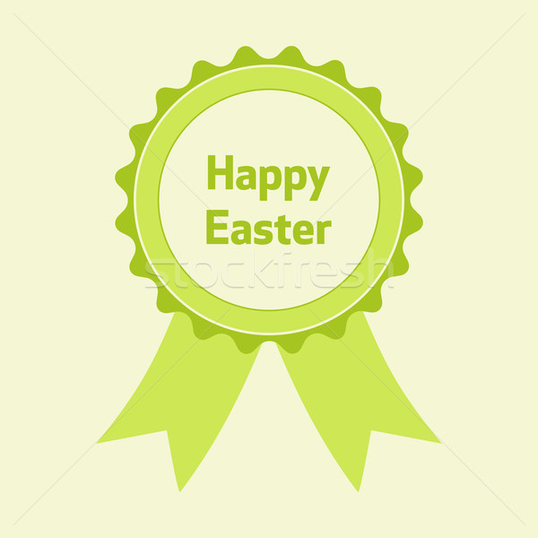 [[stock_photo]]: Joyeuses · pâques · vert · badge · printemps · design · lapin