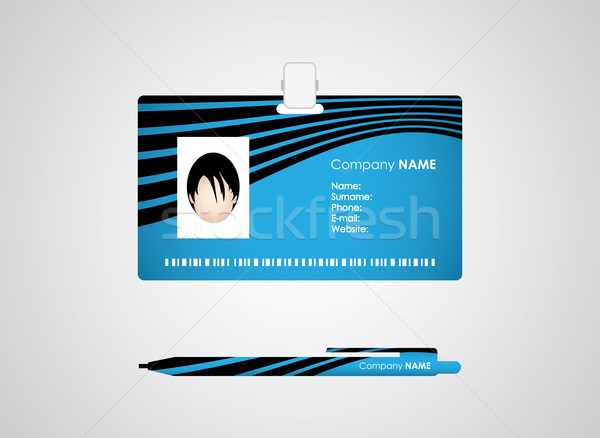 Identification card and pen with special design Stock photo © place4design