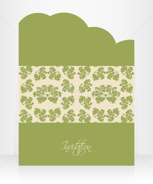 Klasszikus meghívó évforduló kártya különleges virágmintás Stock fotó © place4design