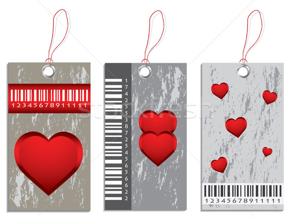 Stock photo: collection of various price tags with valentine design