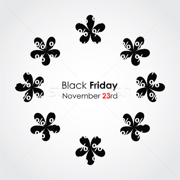Stock photo: special black friday background with floral design