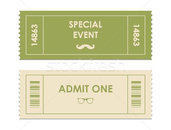 vector paper ticket with hipster elements Stock photo © place4design