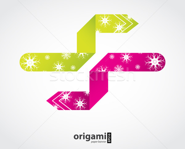 abstract origami speech bubble with special Christmas design Stock photo © place4design