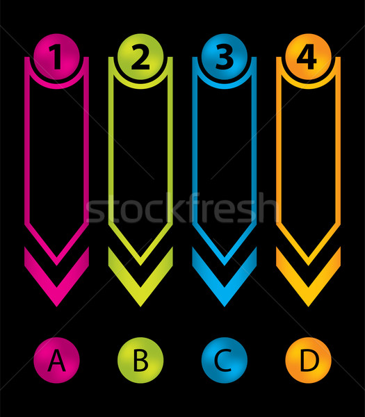 special arrow stickers set with numbered buttons Stock photo © place4design