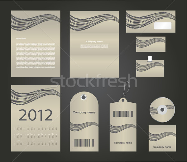 special stationery design set in vector format - tire design Stock photo © place4design