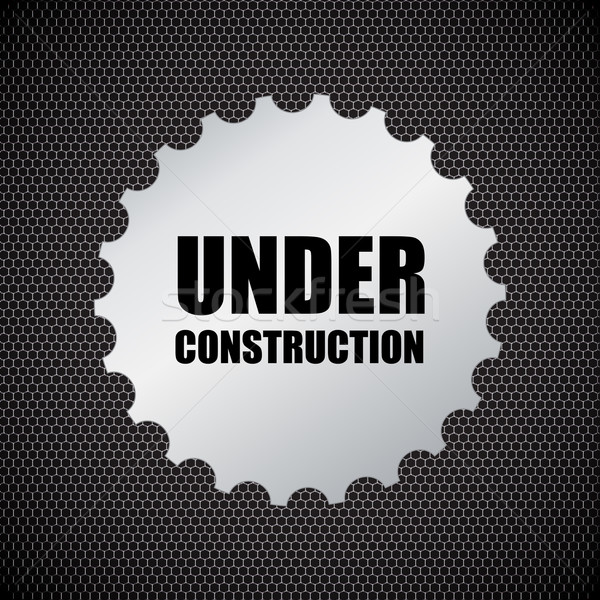 under construction background with chrome metal grid design, vec Stock photo © place4design