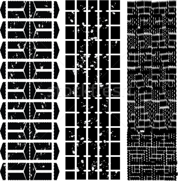different tyre tracks with dirt - black-white Stock photo © place4design