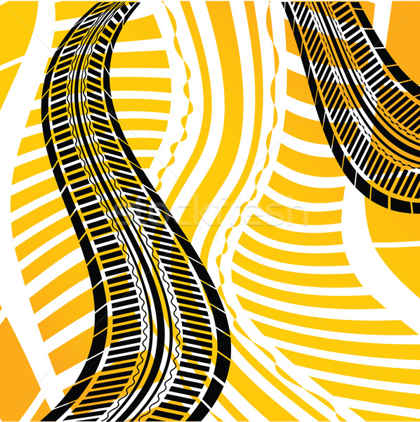 Yellow grunge tire track background Stock photo © place4design