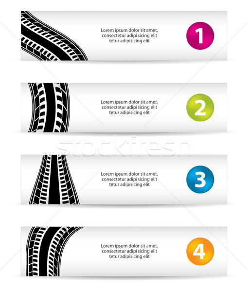 Stock photo: banners with special tire design
