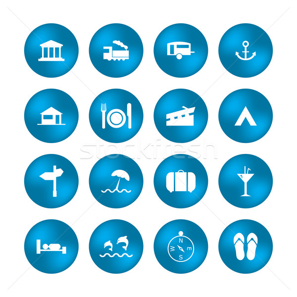various travel icons with special design Stock photo © place4design