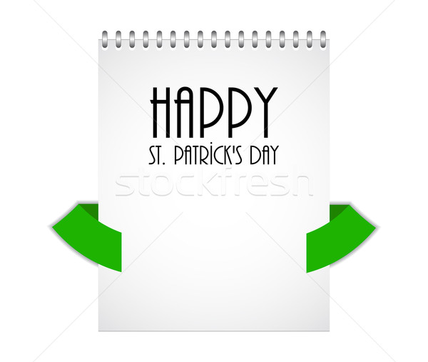 Happy St. Patrick's day flyer with green ribbon Stock photo © place4design