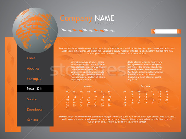 orange web site design template - vector Stock photo © place4design