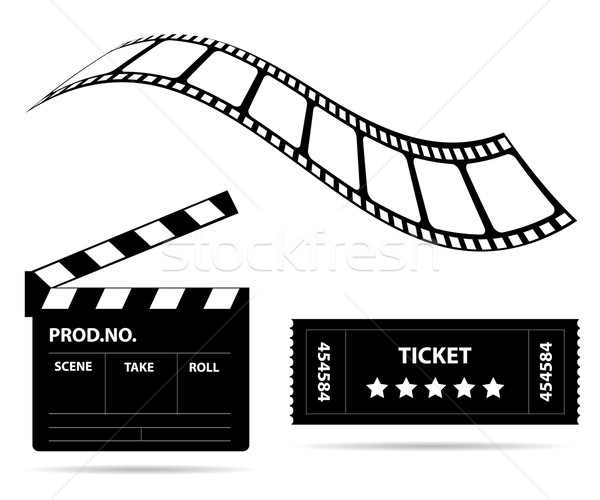 Foto stock: Indústria · cinematográfica · filme · filme · vídeo · bilhete · movimento