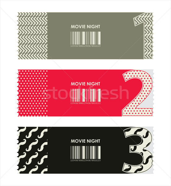 vector paper ticket with numbers and hipster elements Stock photo © place4design