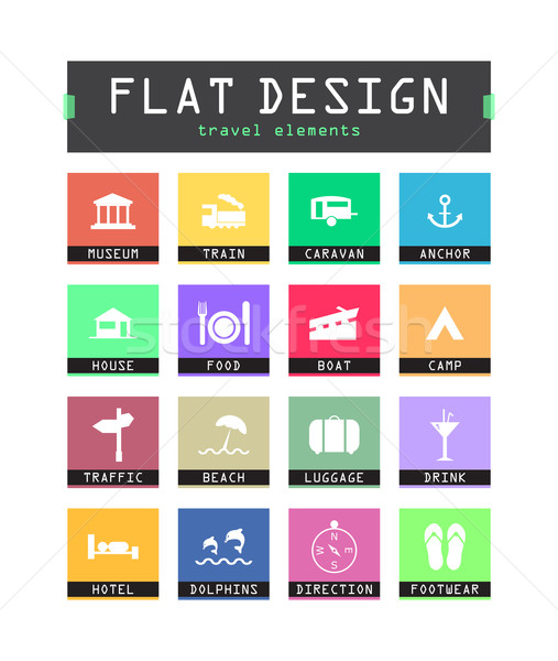 special flat ui icons for web and mobile applications Stock photo © place4design