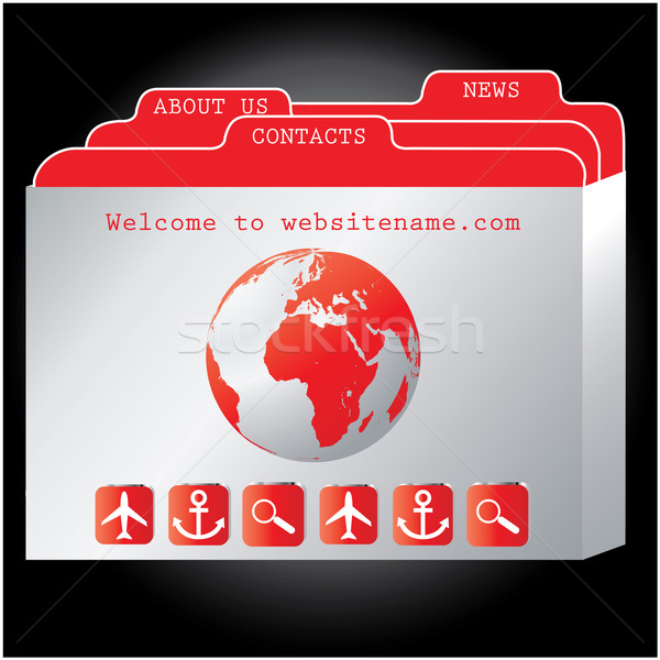 [[stock_photo]]: Rouge · conception · de · site · web · modèle · vecteur · affaires · internet