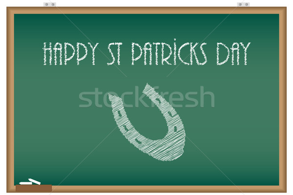 Stock photo: St Patricks day background, chalkboard with special design