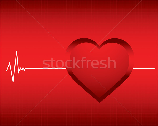 Stock photo: vector background with a monitor heartbeat